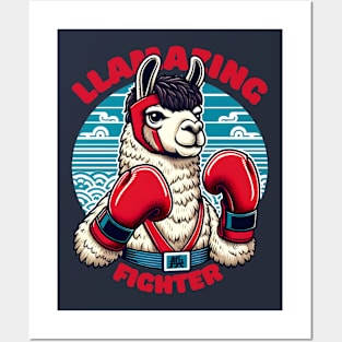 Kickboxing llama Posters and Art